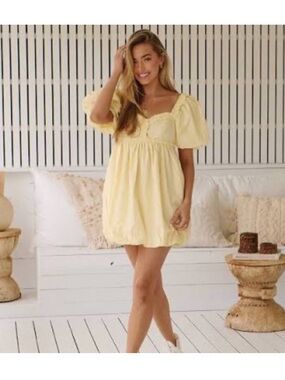 Free People Puff Sleeve Mini Dress